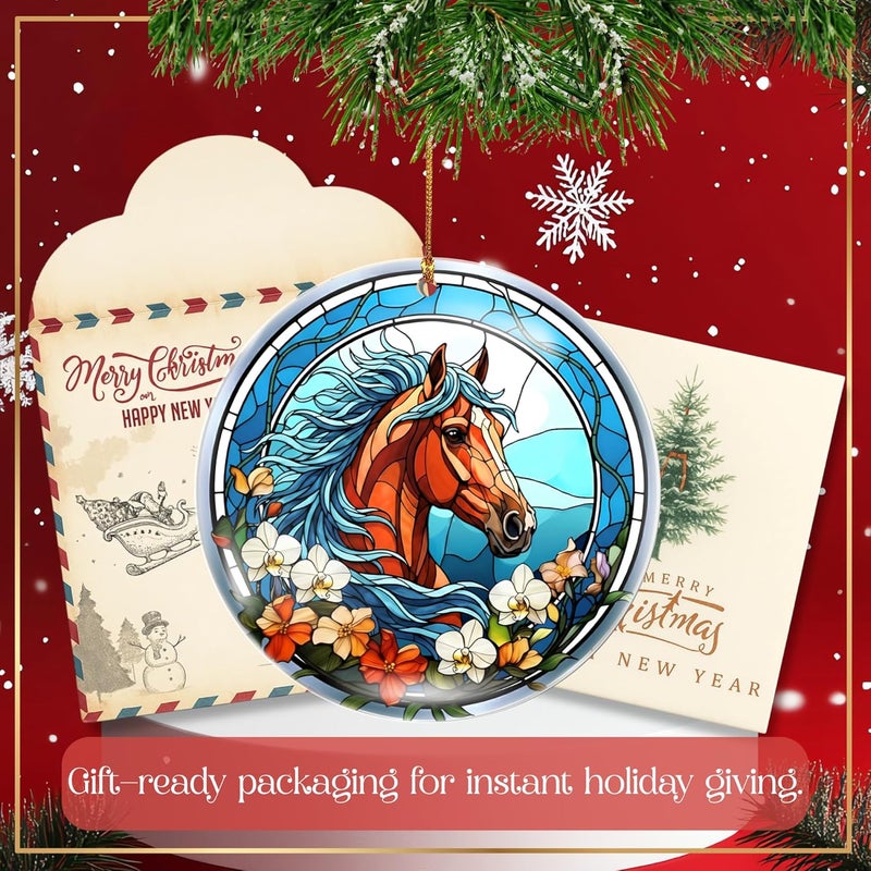 Hutato Horse Christmas Ornament - Horse Decor for Home, Handmade Christmas Tree Ornament, Acrylic Hanging Decoration, Holiday Keepsake, Gifts for Horses Lovers Girls, Bestfriend, Animal Lovers - Image 4